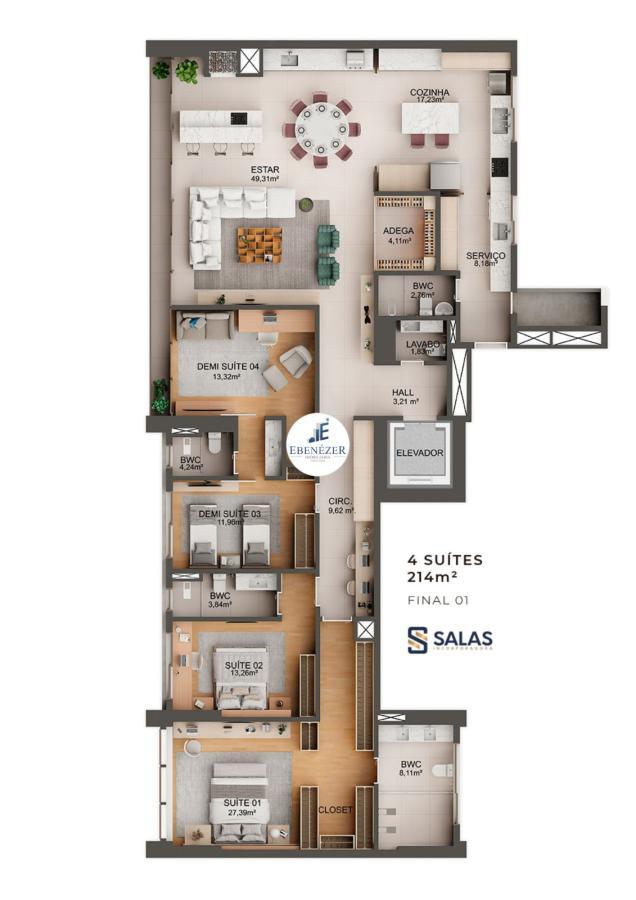 Apartamento à venda com 3 quartos - Foto 33